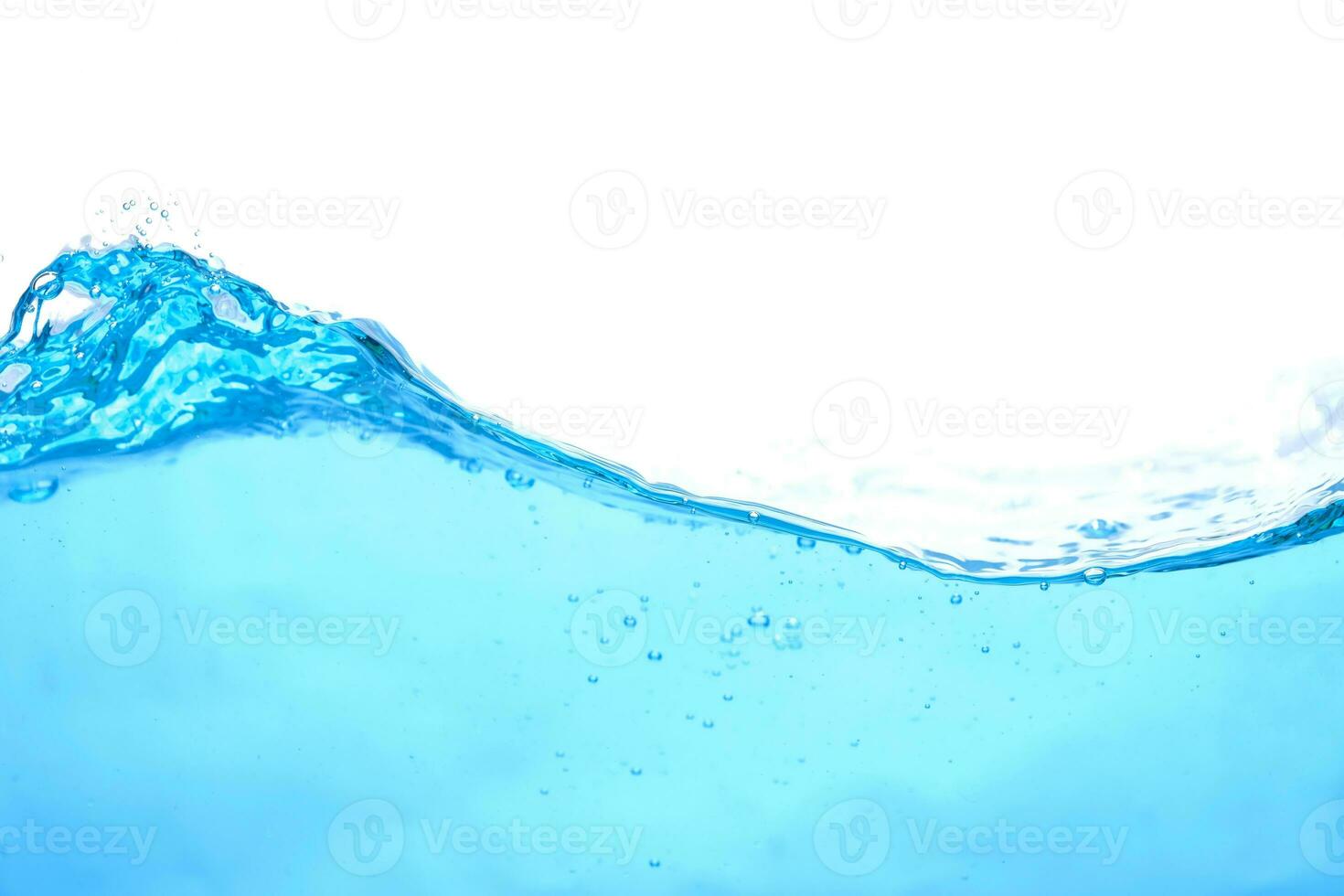 The surface of the water. White background. Close-up view. photo
