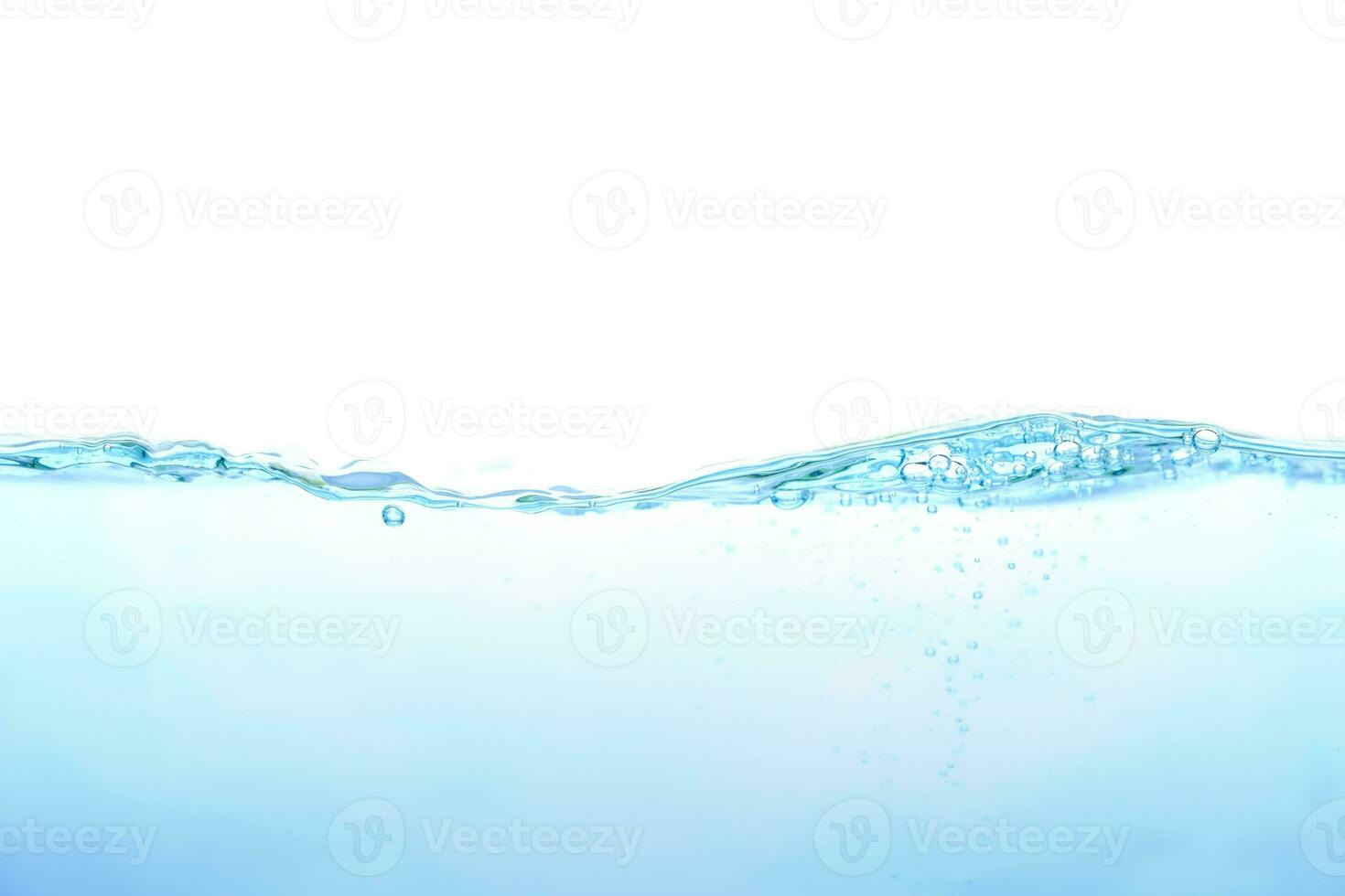 The surface of the water. White background. Close-up view. photo