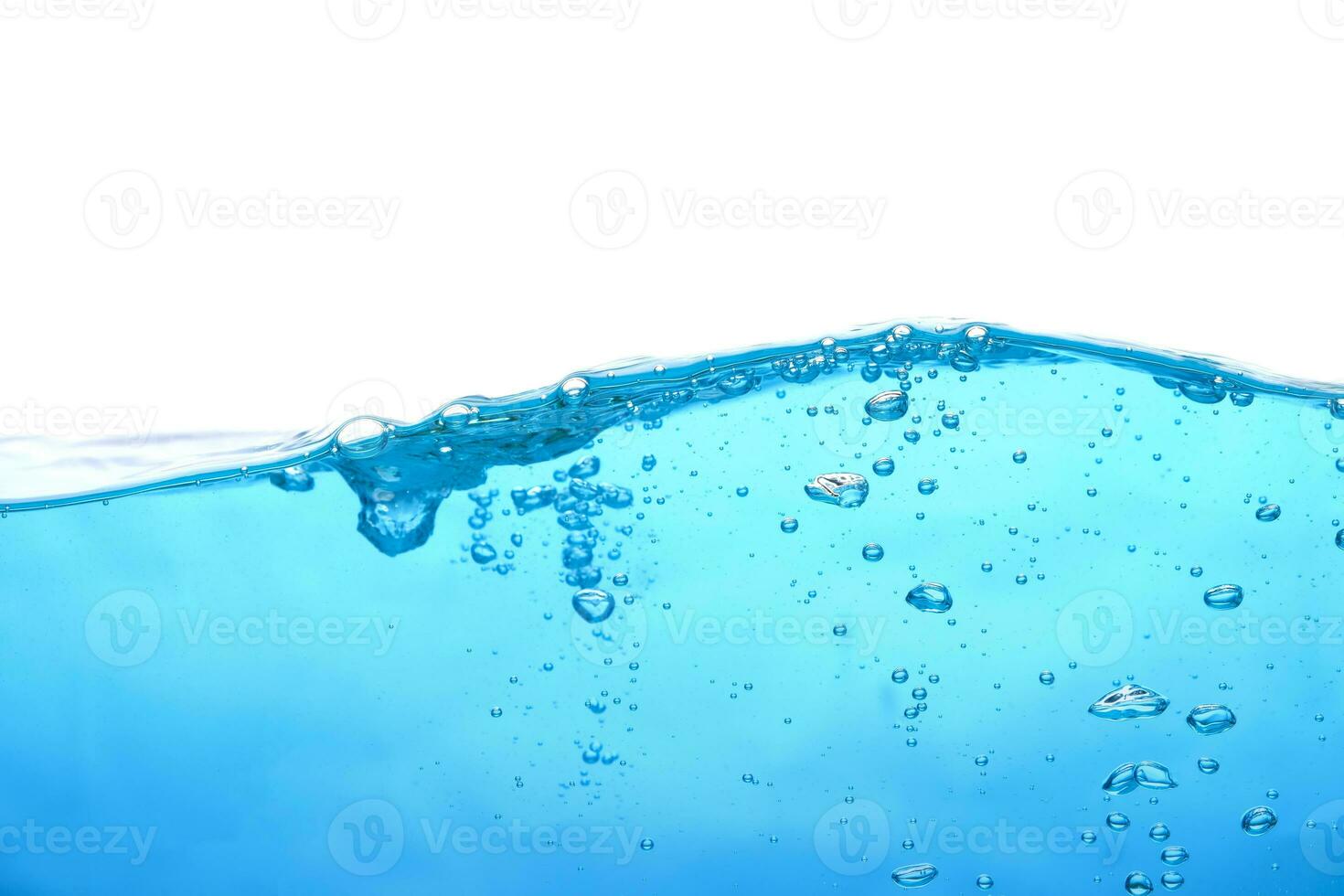 water surface and underwater bubbles white background. photo