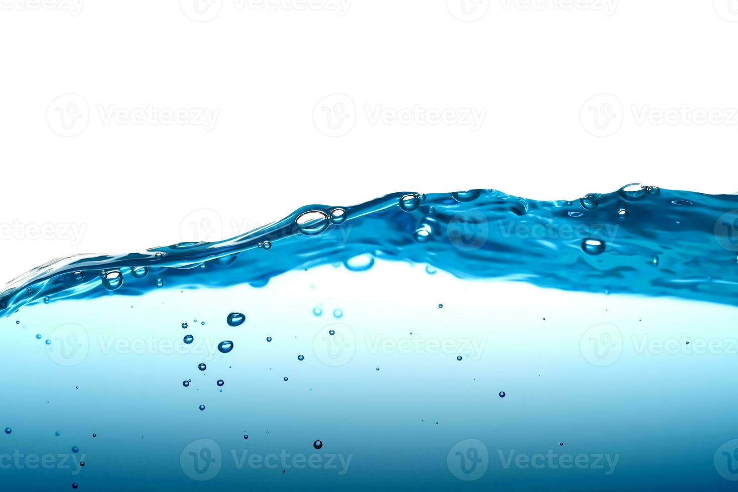 Abstract illustration Clear water surface with ripples and bubbles. beautiful white background. close-up photo