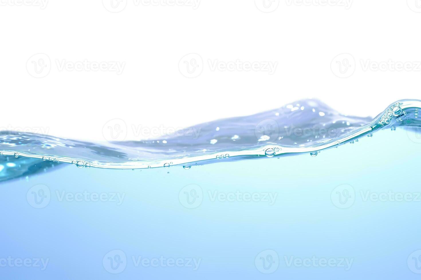The surface of the water. White background. Movement. Close-up view. photo