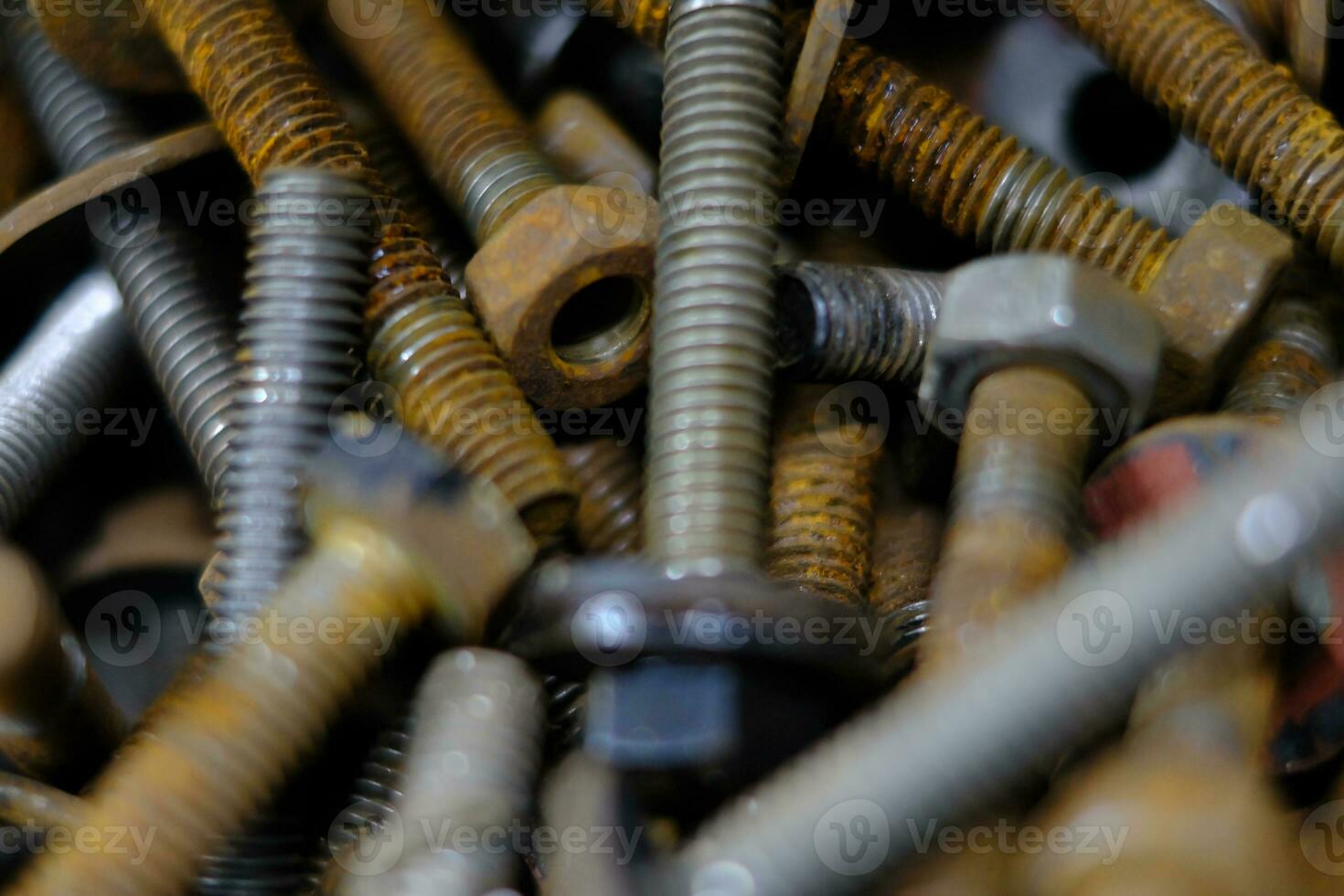 Old screw square nut, Close-up view. photo