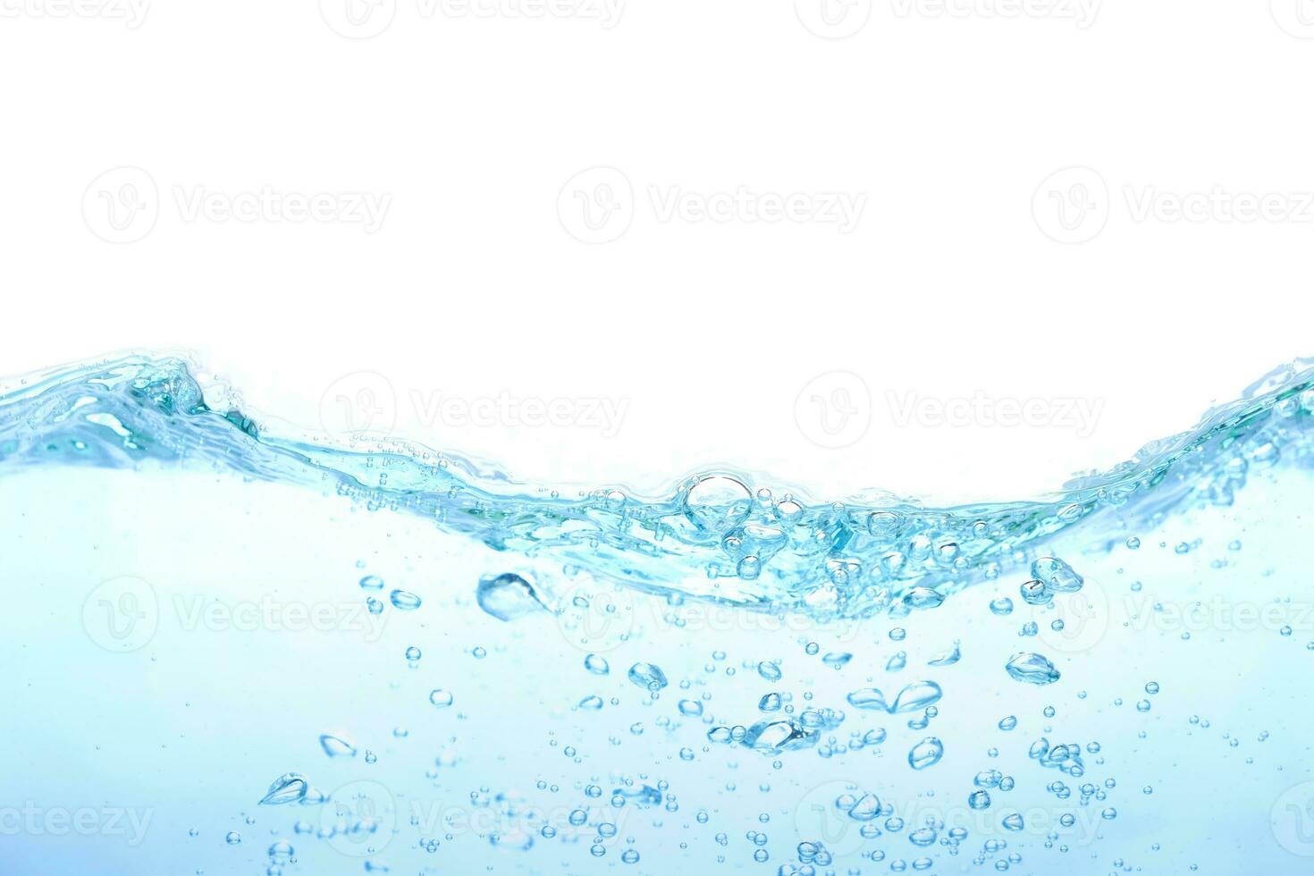 The surface of the water. White background. Close-up view. photo