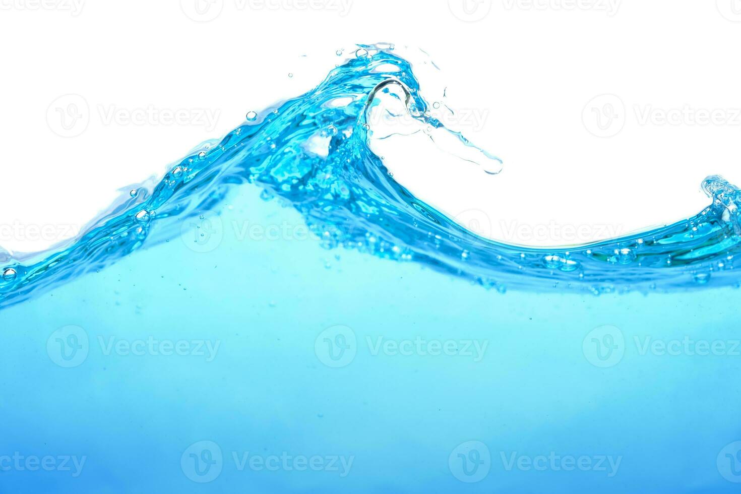 The surface of the water. White background. Close-up view. photo