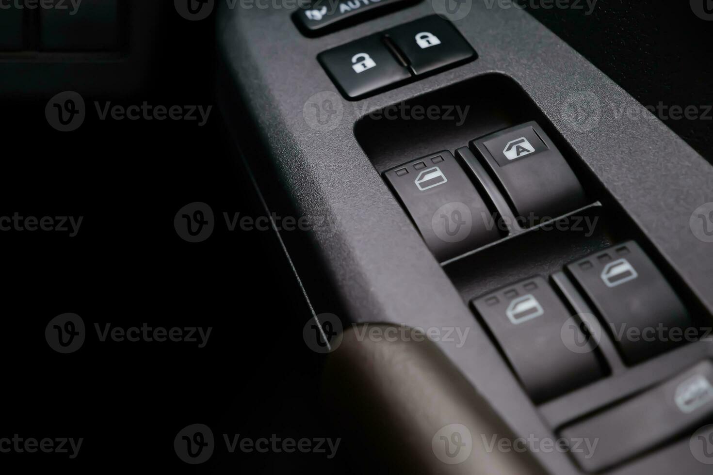 Car door window switch. Interior window control switch panel.close-up view photo
