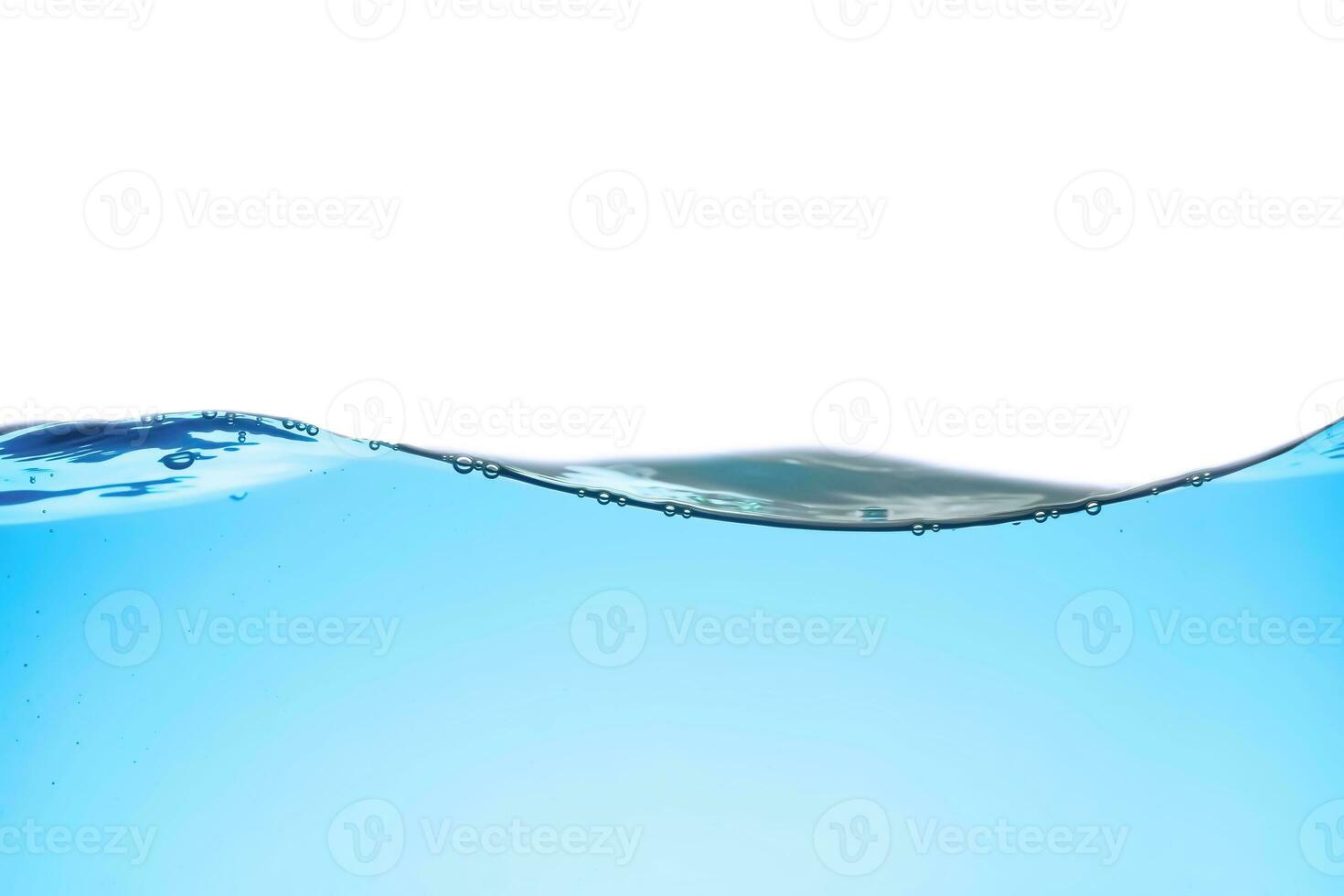 The surface of the water. White background. Movement. Close-up view. photo