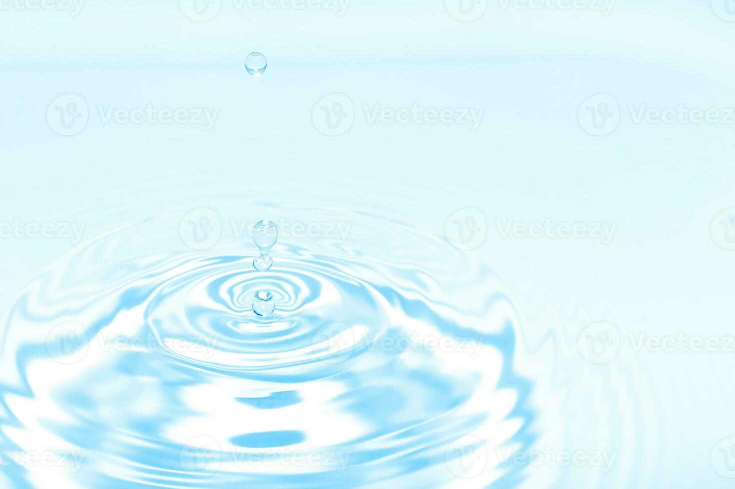 Waves of water are caused by falling droplets. 3d illustration. close-up view. photo