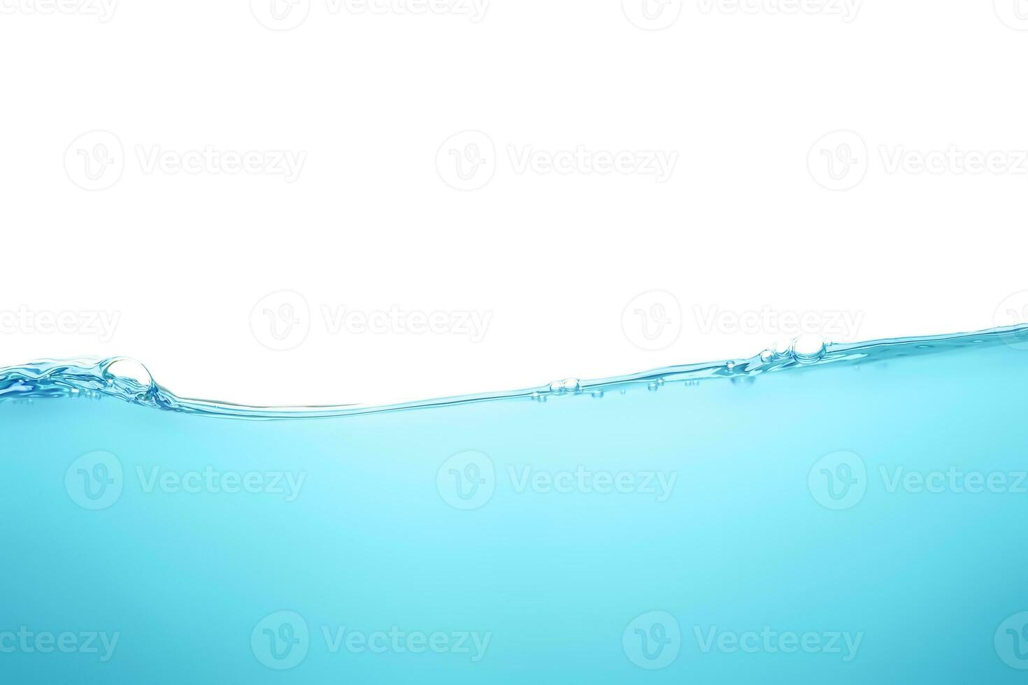 The surface of the water. White background. Movement. Close-up view. photo