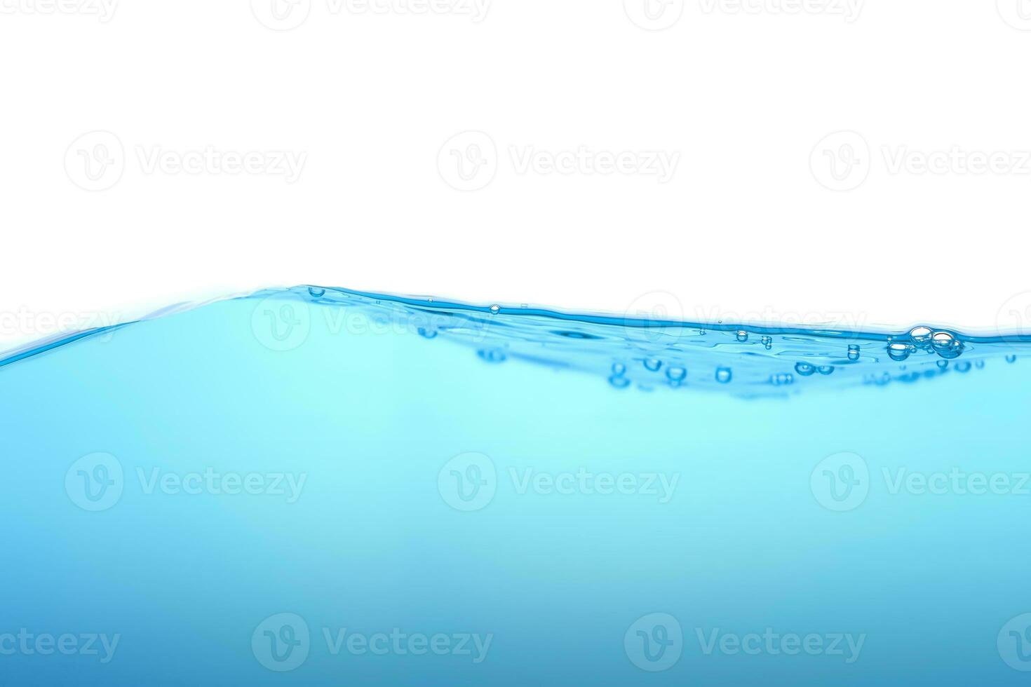 The surface of the water. White background. Movement. Close-up view. photo