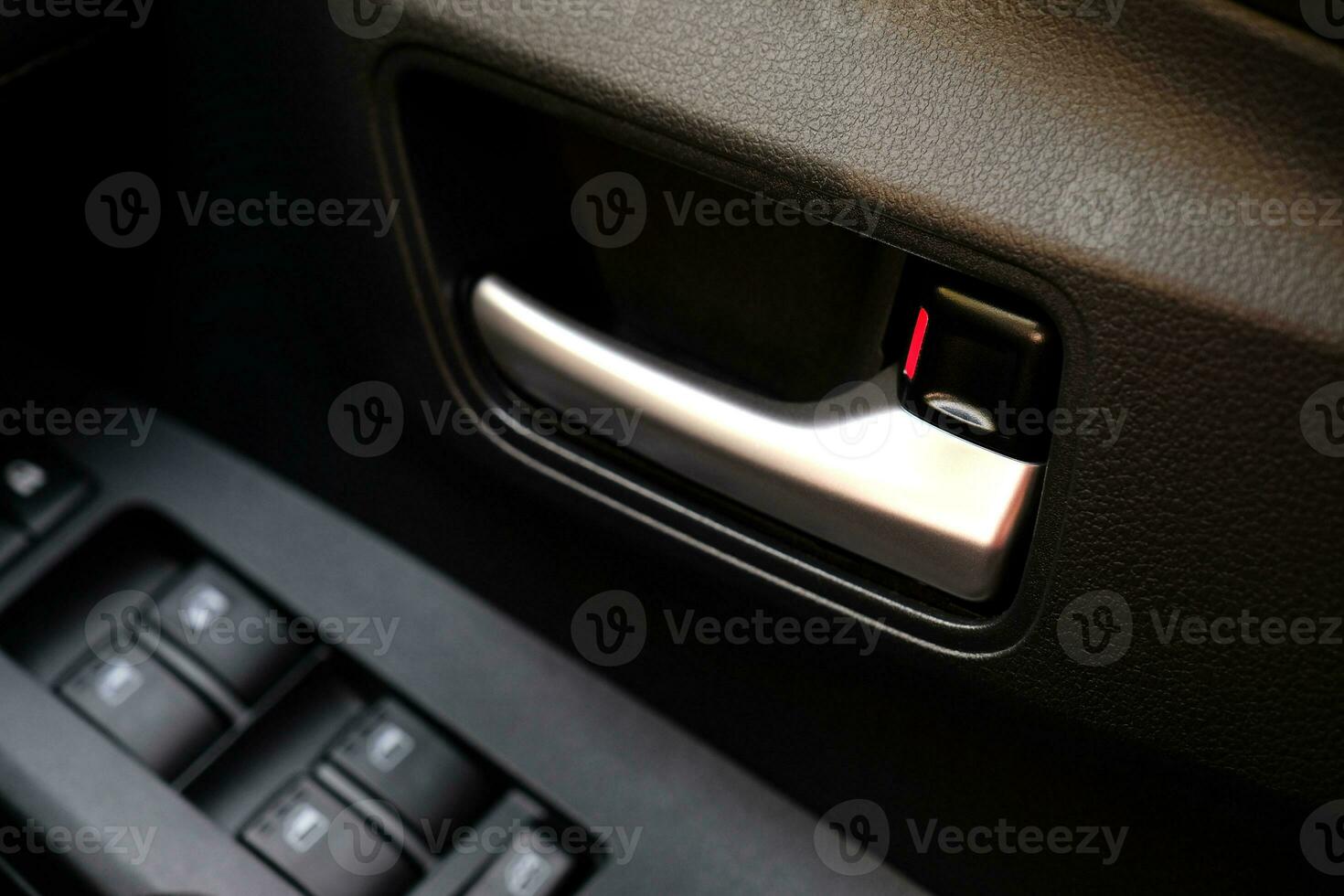 Car door handle. Car door inside with door handle. close-up view photo