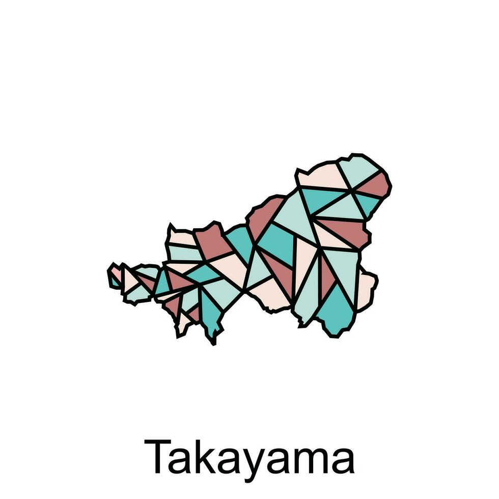 Map City of Takayama design, High detailed vector map - Japan Vector Design Template, suitable for your company