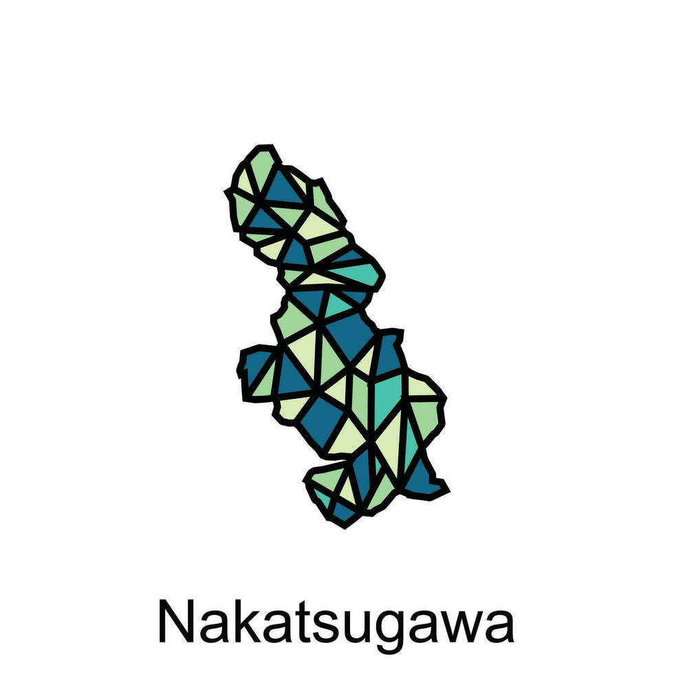 Map City of Nakatsugawa design, High detailed vector map - Japan Vector Design Template, suitable for your company