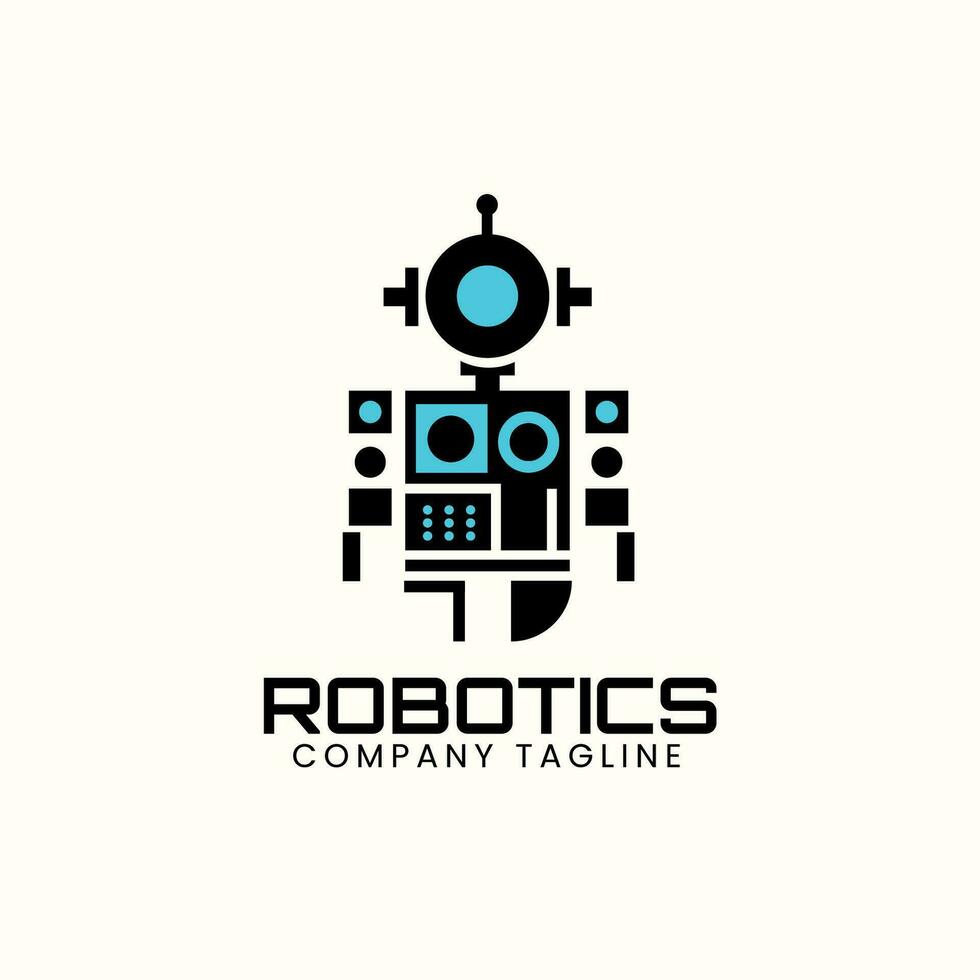 Robotics logo design template vector