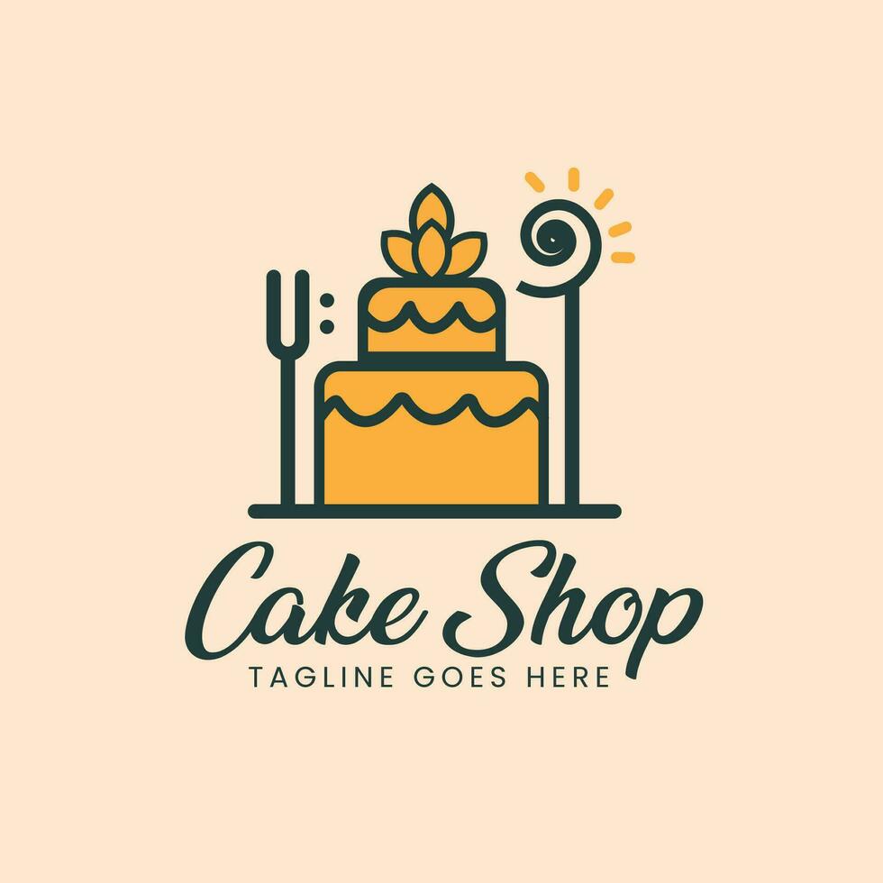 Cake company logo design vector