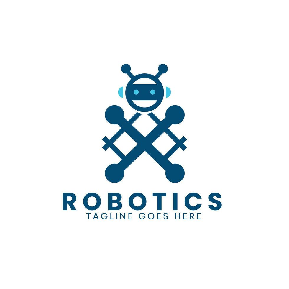 Robotics logo design template vector