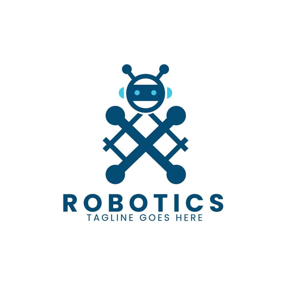 robótica logo diseño modelo vector