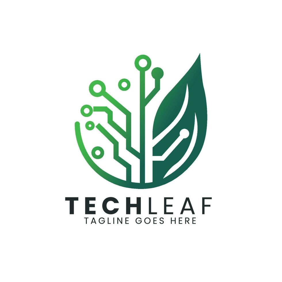 Technology logo design with tree branches , Circuit logo design with tree vector