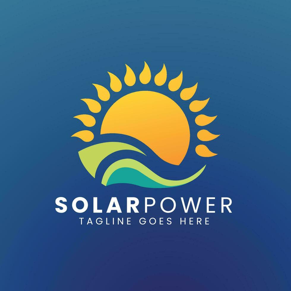 Solar Power Plant Logo design template vector
