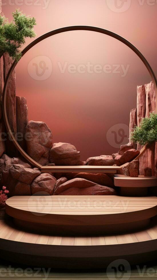 AI generated SPodium stage minimalism product display photo
