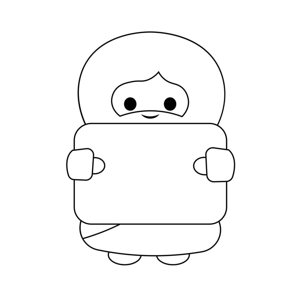 Cute God Jesus Christ with poster in black and white vector