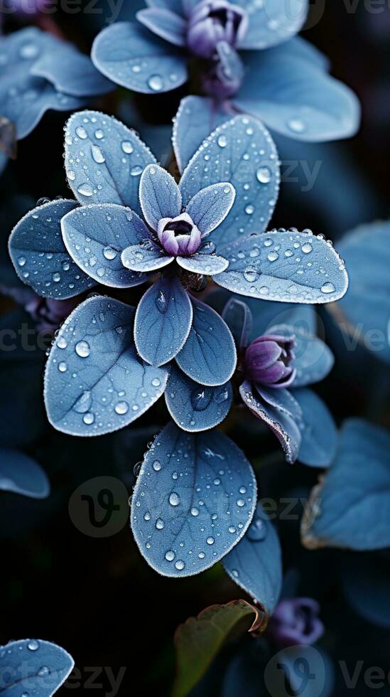 leaves freeze winter frost story background AI generated photo