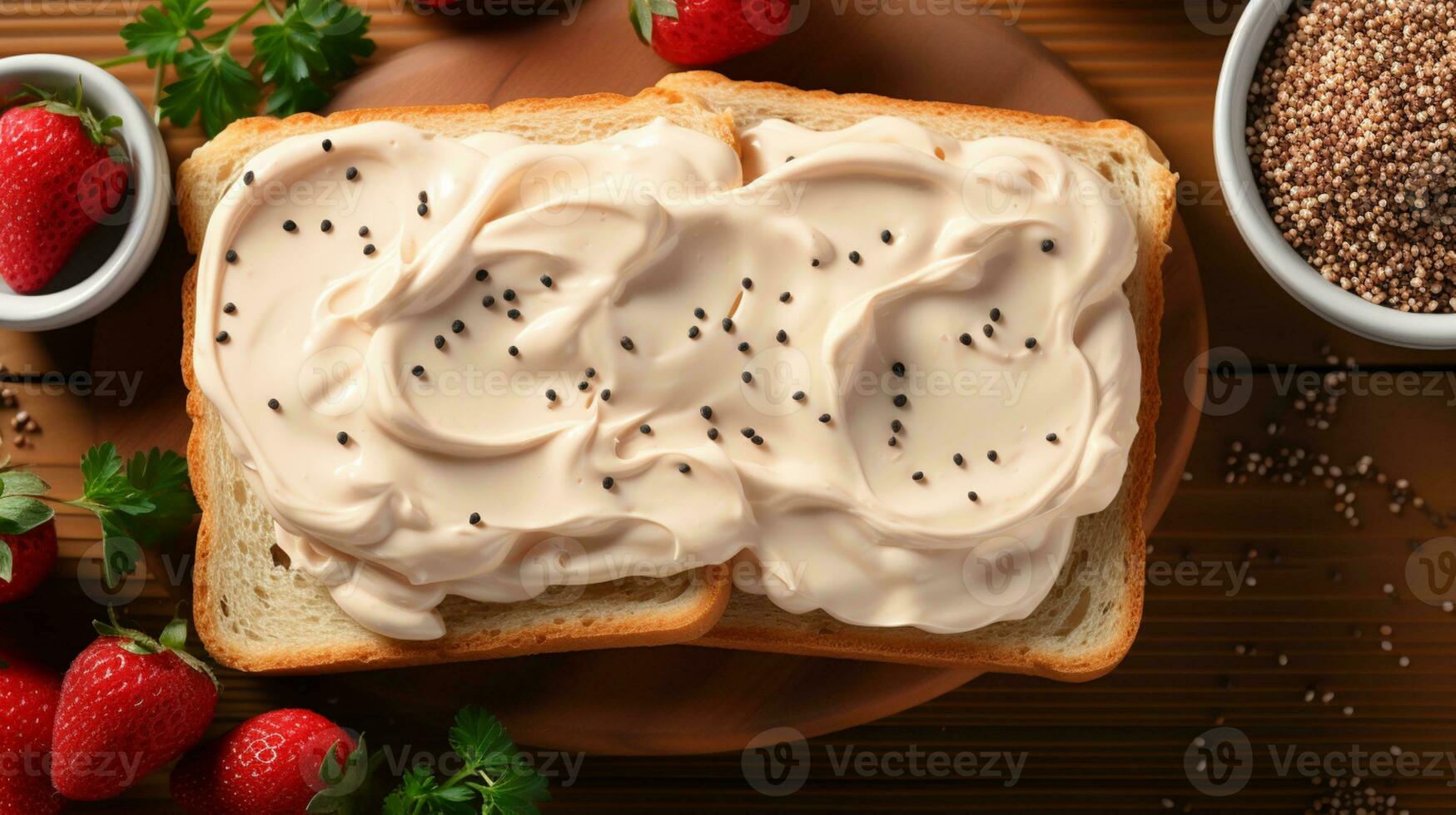 Bread toast beef smoked mayonnaise cream AI Generated photo