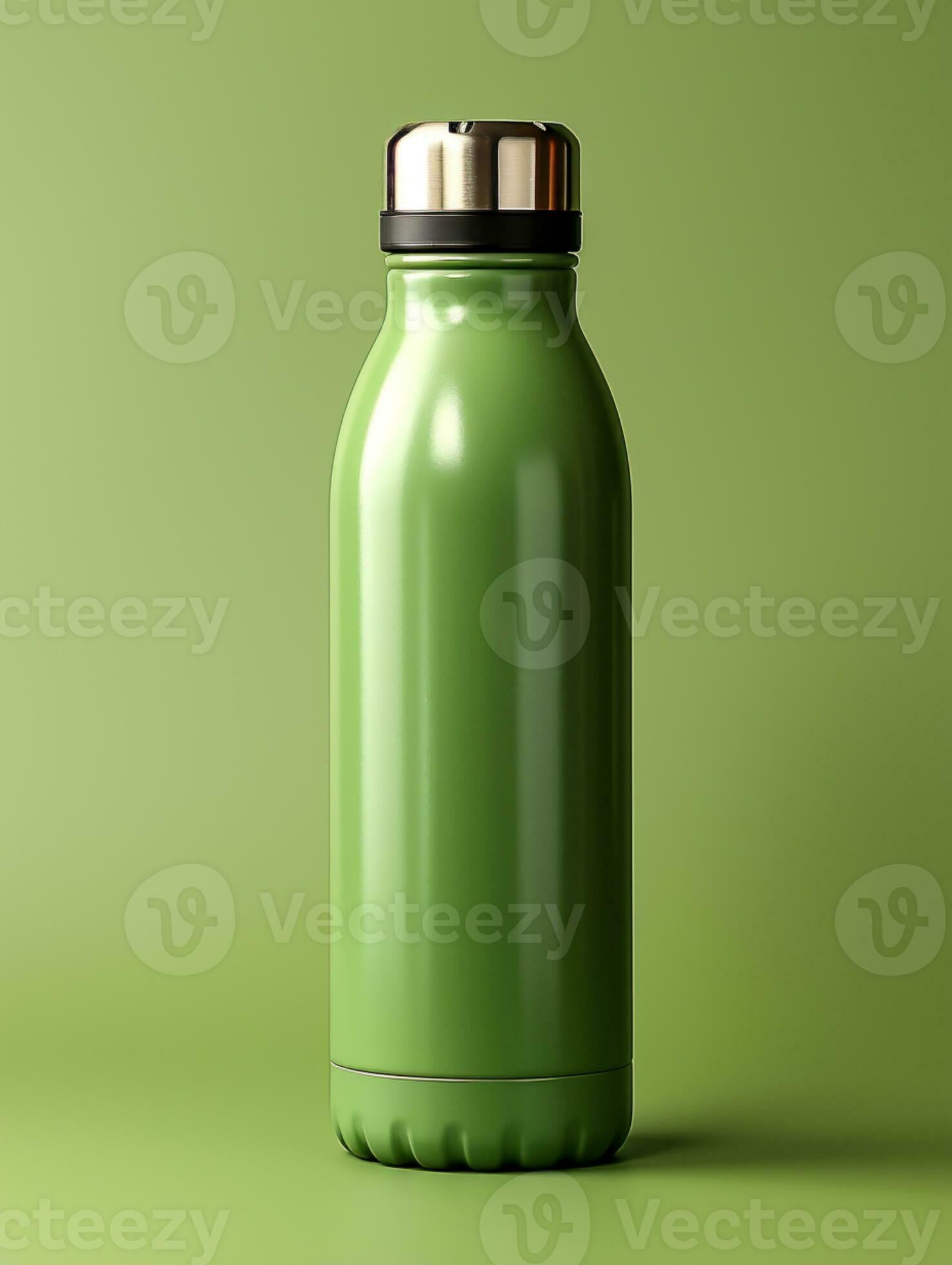Tumbler bottle green mockup drink travel promotion brand company AI