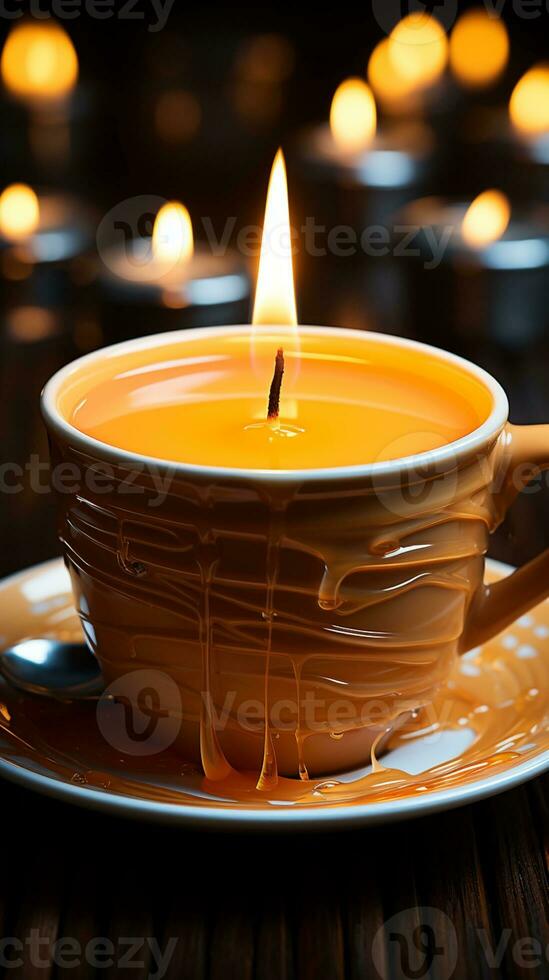 Candle light romantic night relaxing AI Generated photo