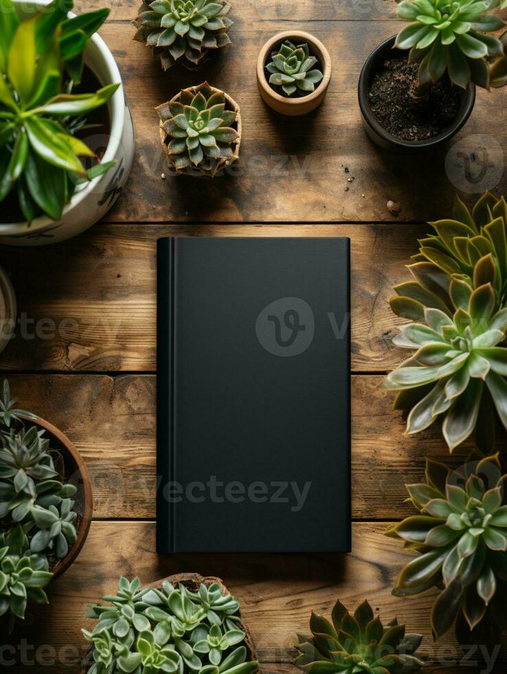 Blank cover book mockup for study, business or hobby AI generated photo