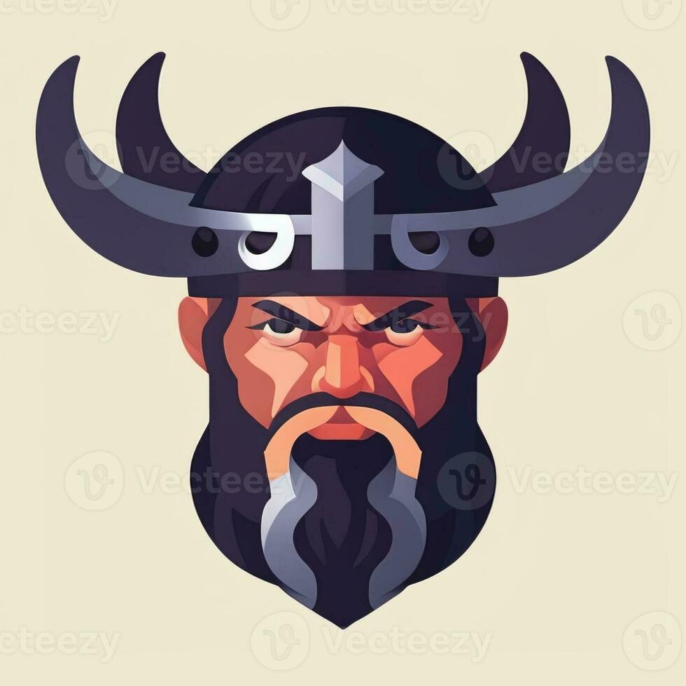 AI generated Viking Gamer Logo Avatar Clip Art Icon Sticker Decoration Simple Background photo