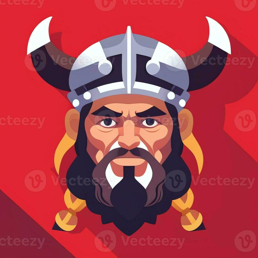 ai generado vikingo jugador logo avatar acortar Arte icono pegatina decoración sencillo antecedentes foto