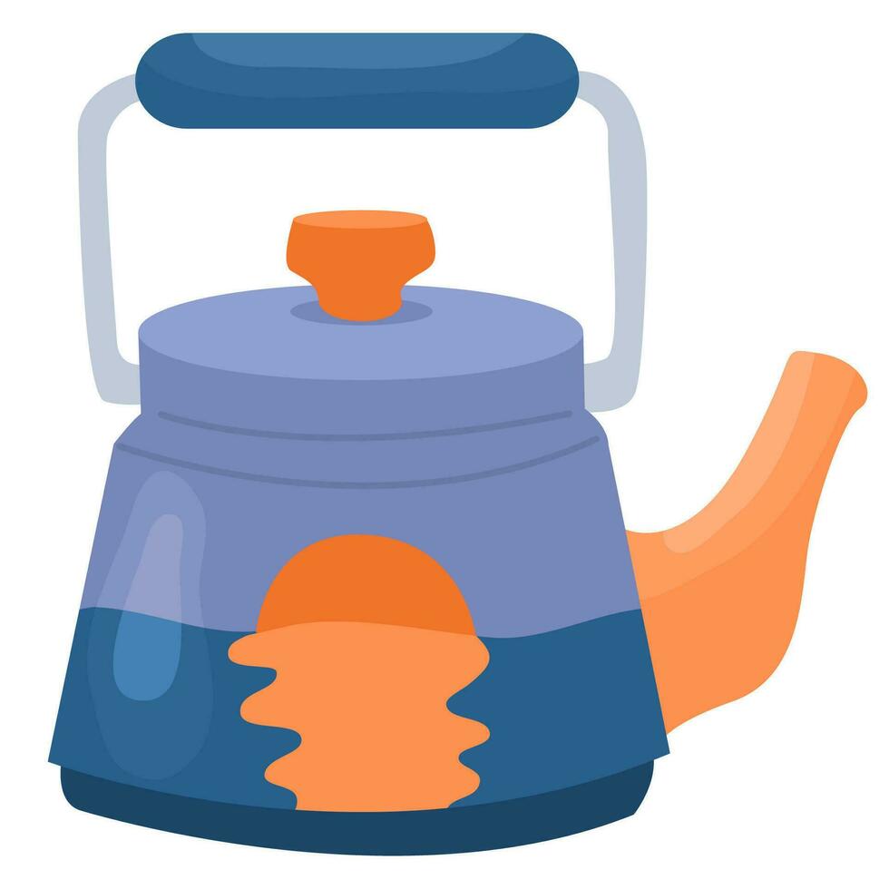 Cute teapots with abstract design. Kettle isolated on white background vector
