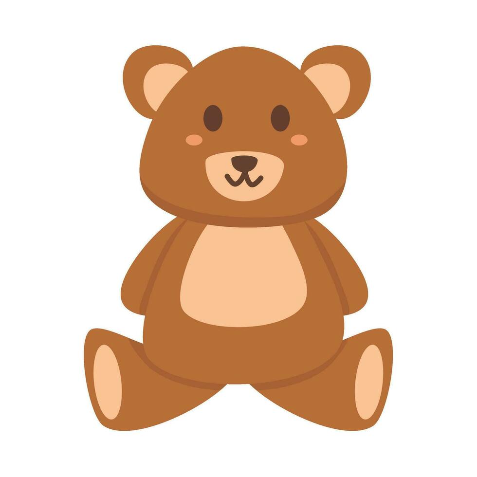 cute and fluffy bear toys vector