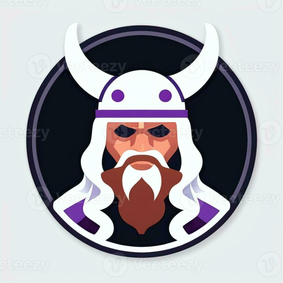 AI generated Viking Gamer Logo Avatar Clip Art Icon Sticker Decoration Simple Background photo