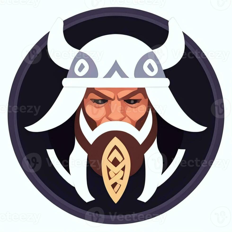 ai generado vikingo jugador logo avatar acortar Arte icono pegatina decoración sencillo antecedentes foto