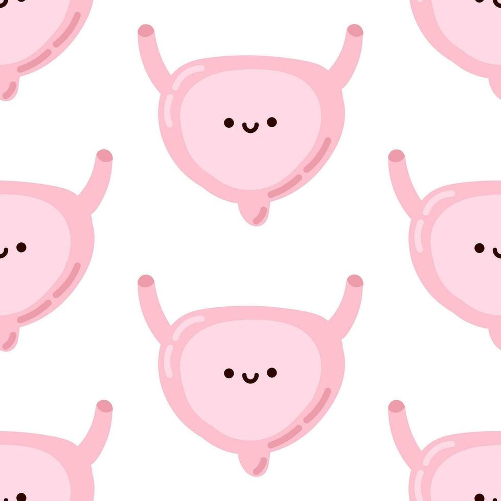 sin costura modelo linda kawaii humano Organo. contento vejiga aislado en blanco fondo, para niños ilustración en plano estilo. vector