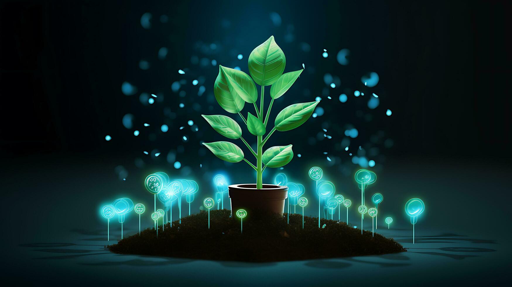 AI generated growth business plant photo