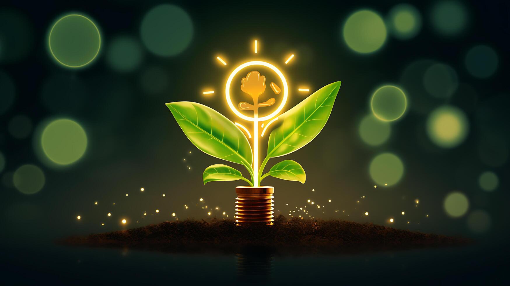 AI generated growth business plant photo