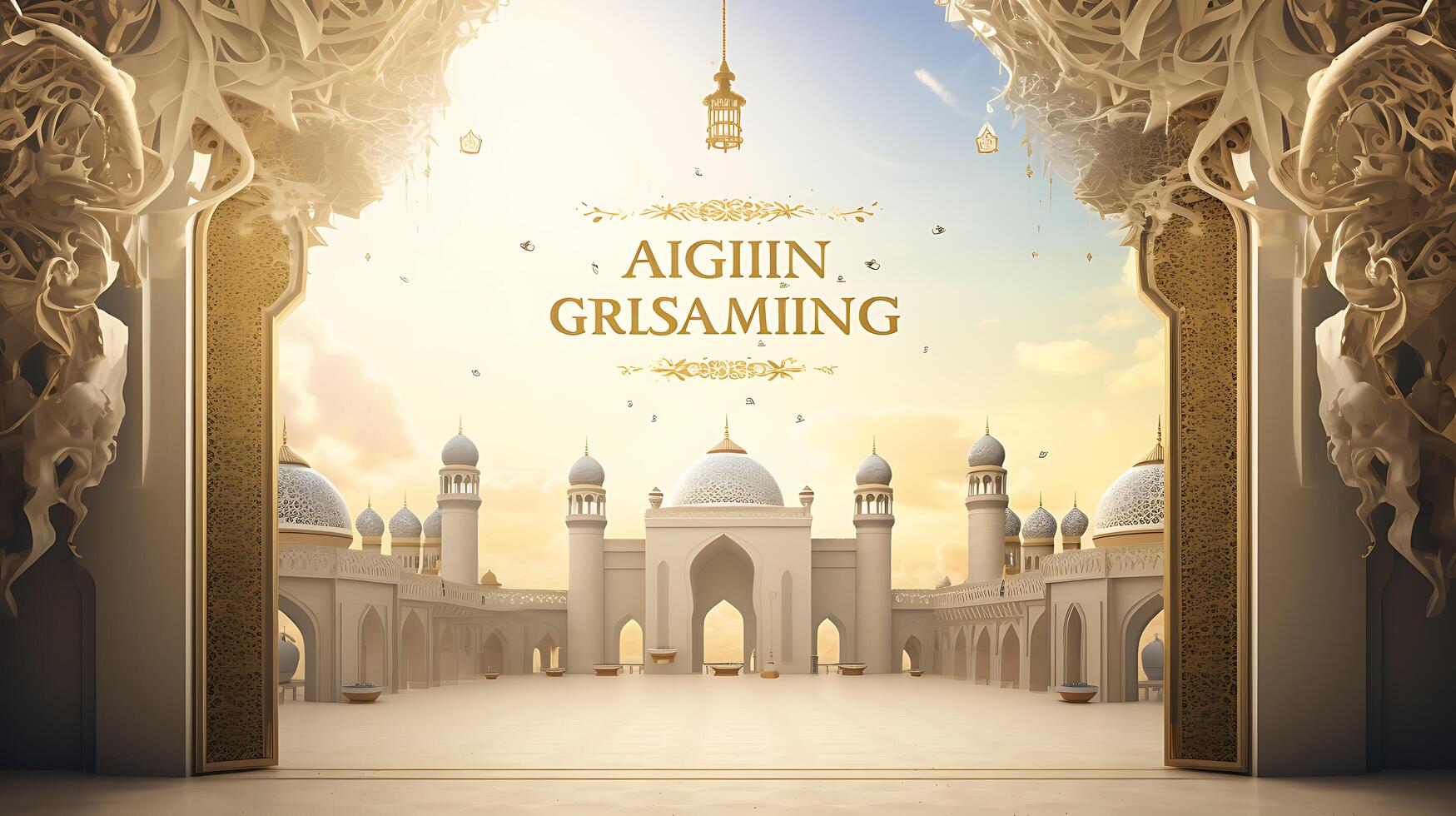 AI generated Islamic  background photo