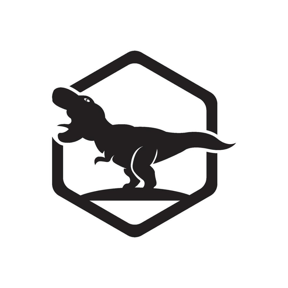 Powerful T-REX logo, jurassic period concept icon illustration design vector