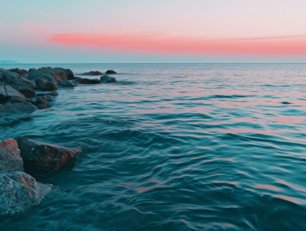 rocks in the water generative ai photo
