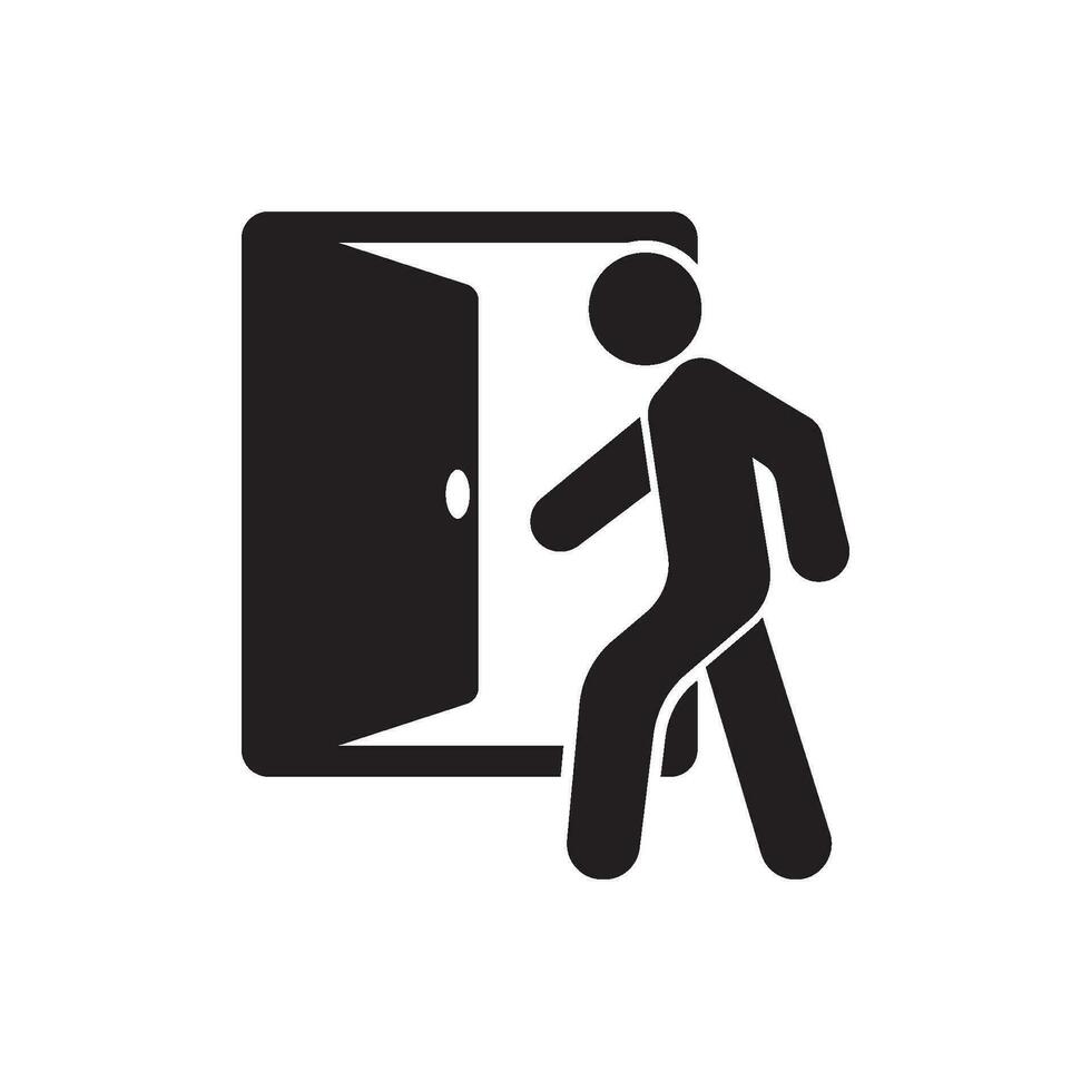 Push and pull door logo icon, vector illustration design