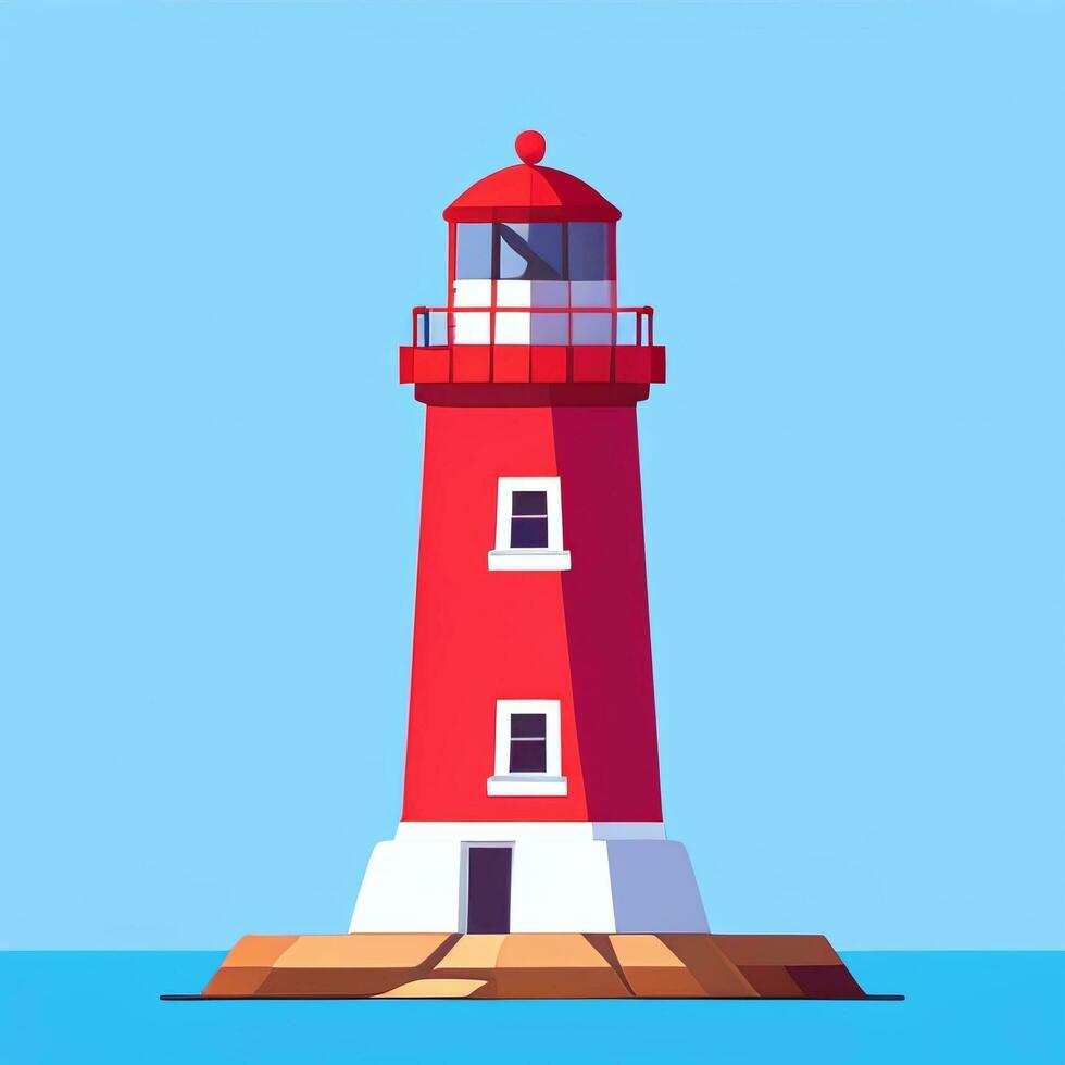 AI generated Lighthouse Logo Avatar Clip Art Icon Sticker Decoration Simple Background photo