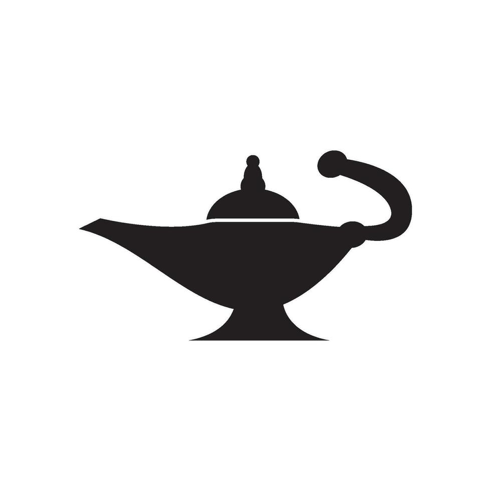 magic lamp genie icon logo template vector