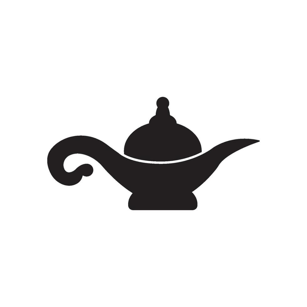 magic lamp genie icon logo template vector