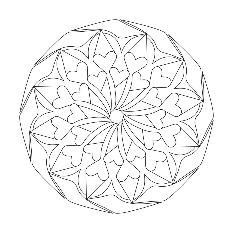 Simple kids Mandala Floral Fascination coloring book page for kdp book interior vector