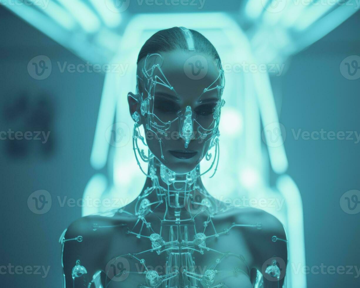 an image of a woman in a futuristic suit generative ai photo