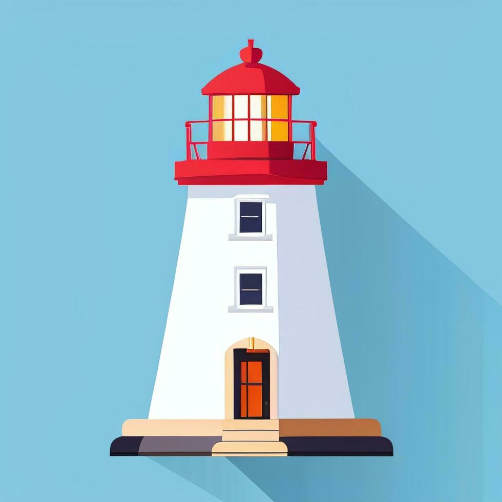 AI generated Lighthouse Logo Avatar Clip Art Icon Sticker Decoration Simple Background photo