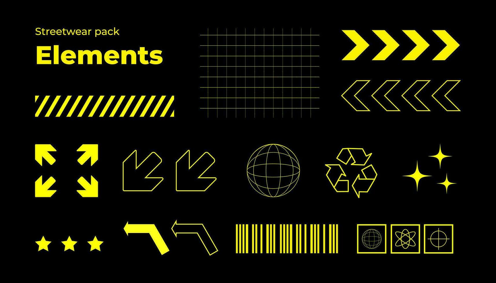 Vector Streetwear packs elements and is available in several shapes, yellow color combinations.