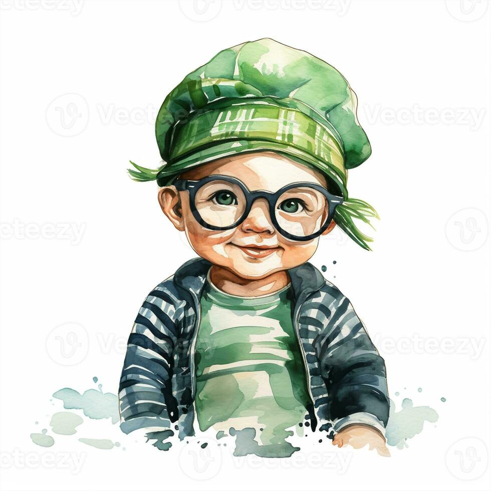 AI generated Portrait of a leprechaun isolated on white background photo